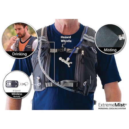 Extrememist Misting & Drinking Hydration Backpack, Large Gray 2475